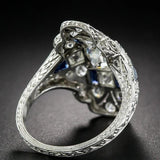 Enamel CZ Silver Plated Ring Women Size 6-9 NJ61
