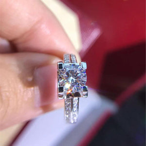 CZ Engagement Ring Women AAA+ CZ Silver Jewelry