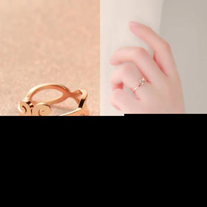 Golden Hoop Ring Titanium Rose Jewelry