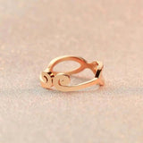 Golden Hoop Ring Titanium Rose Jewelry