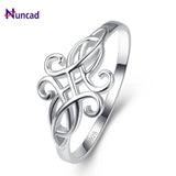 Nuncad 2MM Wide Hollow Vintage Pattern Sterling Silver Ring Size 6/7/8/9