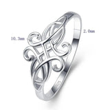 Nuncad 2MM Wide Hollow Vintage Pattern Sterling Silver Ring Size 6/7/8/9