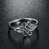 Nuncad 2MM Wide Hollow Vintage Pattern Sterling Silver Ring Size 6/7/8/9