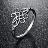 Nuncad 2MM Wide Hollow Vintage Pattern Sterling Silver Ring Size 6/7/8/9