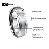 Men's 7mm Tungsten Carbide Ring Matte Finish Wedding Engagement Band Size 6-14