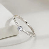 925 Sterling Silver CZ Charm Rings Women Wedding Jewelry