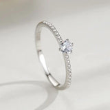925 Sterling Silver CZ Charm Rings Women Wedding Jewelry