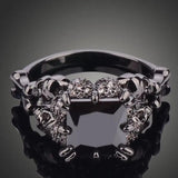 Skull Ring Rhodium Plated Demon Princess Zircon Women's Wedding