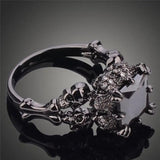 Skull Ring Rhodium Plated Demon Princess Zircon Women's Wedding