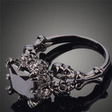 Skull Ring Rhodium Plated Demon Princess Zircon Women's Wedding