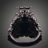 Skull Ring Rhodium Plated Demon Princess Zircon Women's Wedding