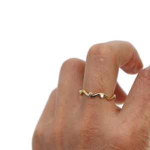 Decalite CZ Wave Ring Women Style Knuckle Ring Midi Finger Rings
