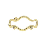 Decalite CZ Wave Ring Women Style Knuckle Ring Midi Finger Rings