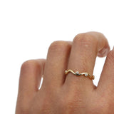 Decalite CZ Wave Ring Women Style Knuckle Ring Midi Finger Rings