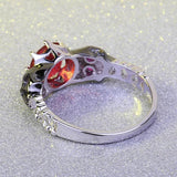 Red Crystal Skull Ring for Women and Men