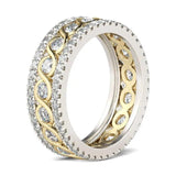 CZ Ring 3 Rows Hollow Wedding Jewelry Men Women