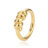 Stainless Steel Spiral Twisted Rings For Women Silver Geometry Braided Shape