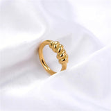 Stainless Steel Spiral Twisted Rings For Women Silver Geometry Braided Shape
