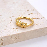 Stainless Steel Spiral Twisted Rings For Women Silver Geometry Braided Shape