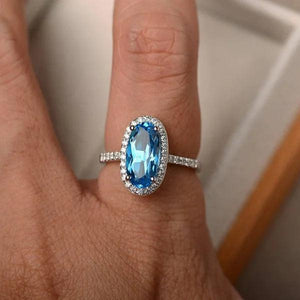 Silver Plated Oval Cut Zircon Cocktail Ring