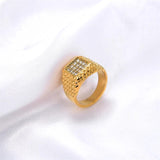 Women Silver Ring Banquet Crystal Zircon Ring Stainless Steel Ring