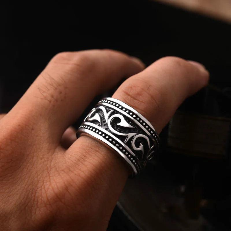 Vintage Stainless Steel Men's Ring Wedding Band Engagement Ring