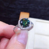 2.0ct Green Zircon Open Ring Wedding Band
