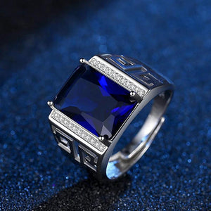 Men's Wedding Band Ring Square Cut Zircon Engagement Finger Ring