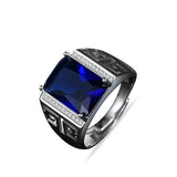 Men's Wedding Band Ring Square Cut Zircon Engagement Finger Ring