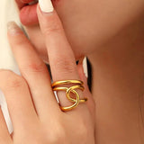 Vintage Punk Girl Entwine Silver Plated Ring Jewelry Gift