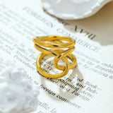 Vintage Punk Girl Entwine Silver Plated Ring Jewelry Gift