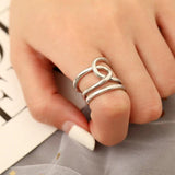 Vintage Punk Girl Entwine Silver Plated Ring Jewelry Gift