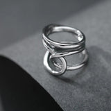 Vintage Punk Girl Entwine Silver Plated Ring Jewelry Gift