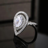 Silver Plated Wedding Ring Zircon Bridal Engagement Promise Ring
