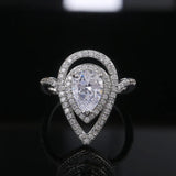 Silver Plated Wedding Ring Zircon Bridal Engagement Promise Ring
