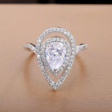 Silver Plated Wedding Ring Zircon Bridal Engagement Promise Ring