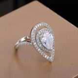 Silver Plated Wedding Ring Zircon Bridal Engagement Promise Ring