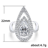 Silver Plated Wedding Ring Zircon Bridal Engagement Promise Ring