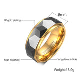 8mm Tungsten Men Ring Wedding Male Jewelry