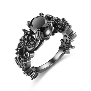 Skull Ring Halloween Jewelry Engagement Wedding CZ Crystal rings