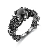 Skull Ring Halloween Jewelry Engagement Wedding CZ Crystal rings