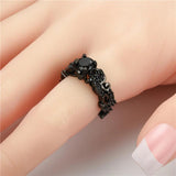 Skull Ring Halloween Jewelry Engagement Wedding CZ Crystal rings