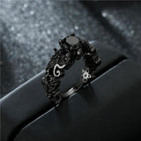 Skull Ring Halloween Jewelry Engagement Wedding CZ Crystal rings