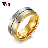 Tungsten Rings for Men 8mm Gold-color