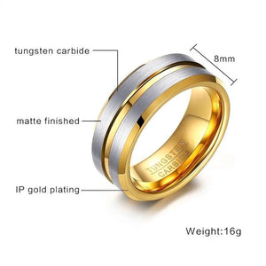 Tungsten Rings for Men 8mm Gold-color