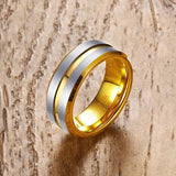 Tungsten Rings for Men 8mm Gold-color