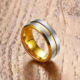 Tungsten Rings for Men 8mm Gold-color