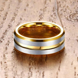 Tungsten Rings for Men 8mm Gold-color