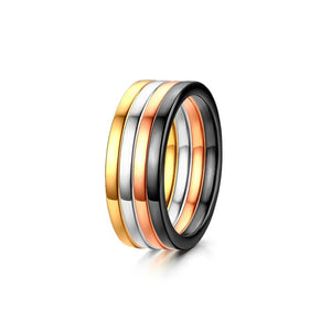 4 Pcs Stainless Steel Ring Set 2mm Knuckle Stacking for Women Girls Size 4-9