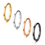 4 Pcs Stainless Steel Ring Set 2mm Knuckle Stacking for Women Girls Size 4-9